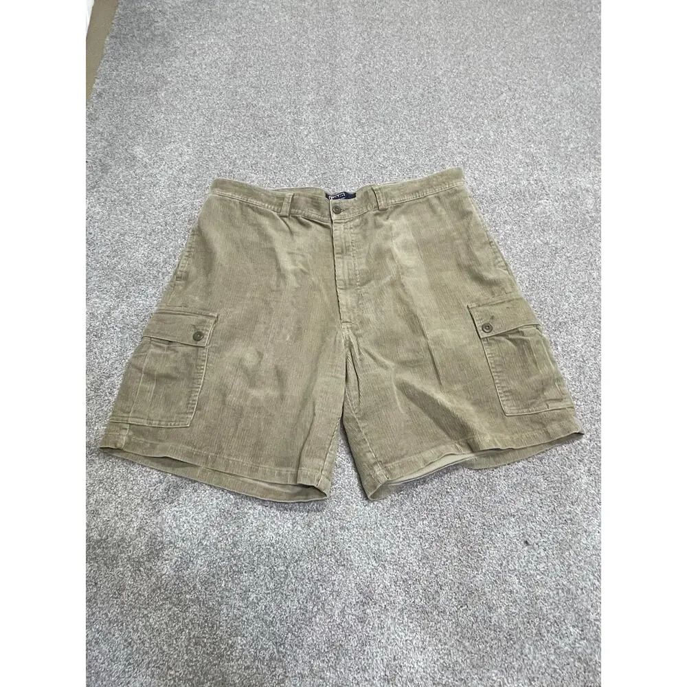 Y2K Relaxed Fit Polo Ralph Lauren Corduroy Cargo Shorts Men’s 40 Khaki Gorpcore